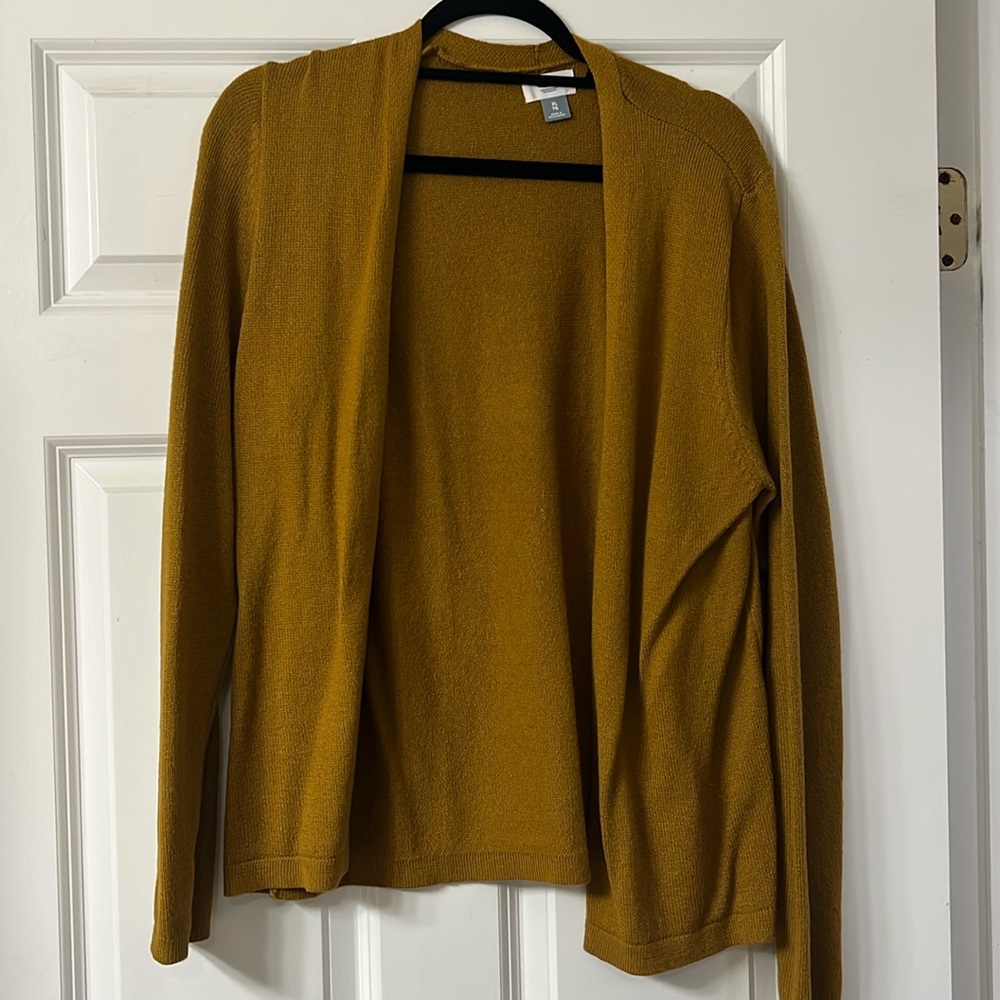 old navy mustard cardigan